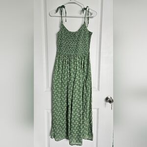 Lucky Brand Strapless Green and White Dress